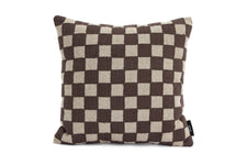 Chindi check cushion in chocolate