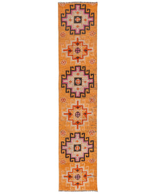 Vintage Turkish Runner Rug Felaeva