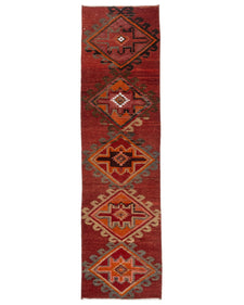 Vintage Turkish Runner Rug Piela