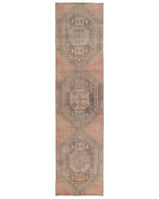 Vintage Turkish Runner Rug Velaeva