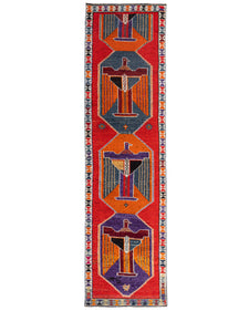 Vintage Turkish Runner Rug Salura