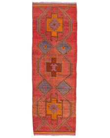 Vintage Turkish Runner Rug Velola