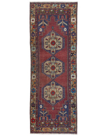 Vintage Turkish Runner Rug Siene