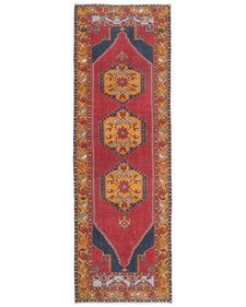 Vintage Turkish Runner Rug Teine