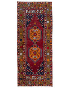 Vintage Turkish Runner Rug Pelola