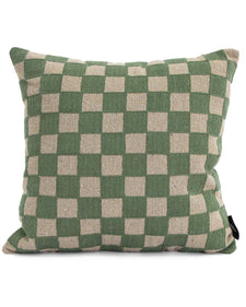 Chindi check cushion in basil
